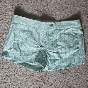 Jcrew green, white, pattern shorts